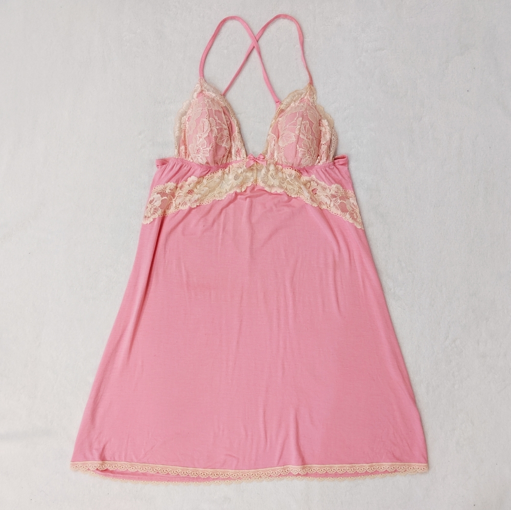 Victoria's Secret Lace Pink Teddy Nightgown